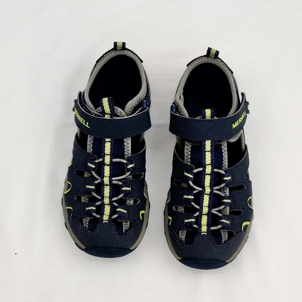 Merrell Hydro H20 Hiker Leather Blue and Lime Sandals